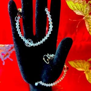 Elegant Vintage Crystal Half Hoop  clip on earrings Earrings